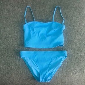 aerie ribbed bandeau bikini set